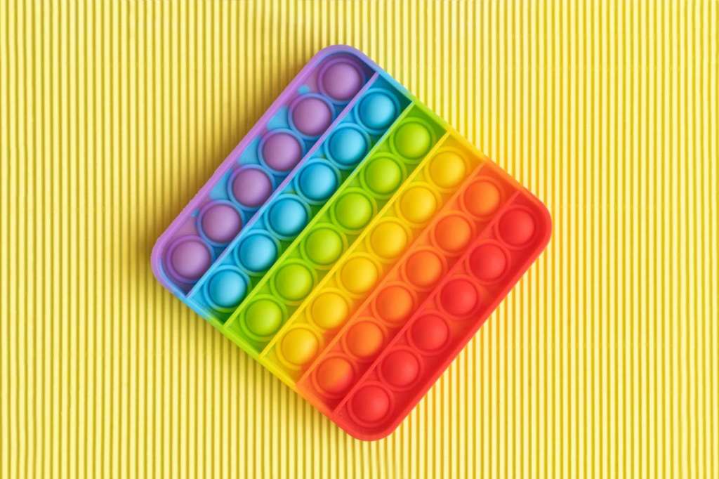 rainbow colored pop fidget 